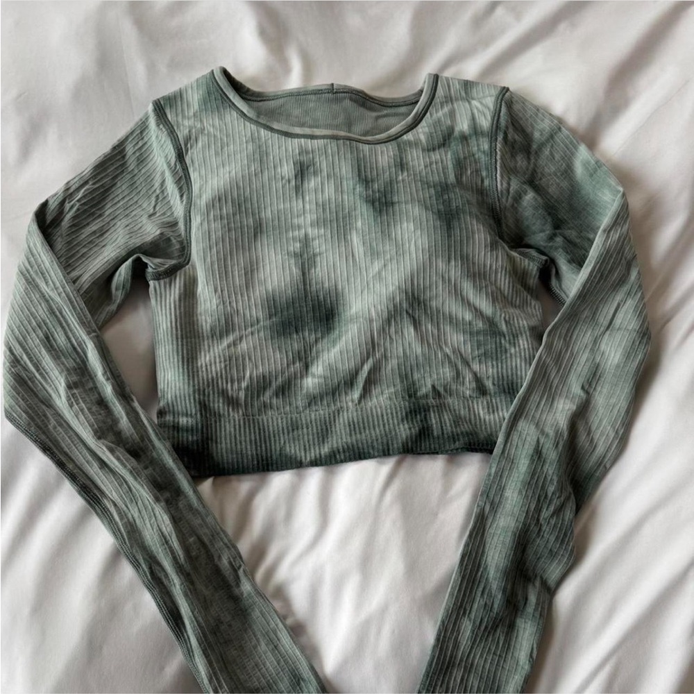Green tie dye Lululemon top